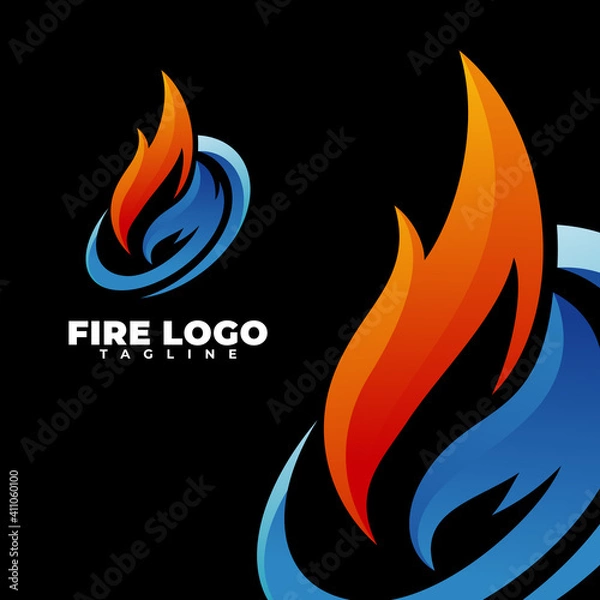 Obraz luxury and modern fire vector logo