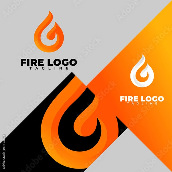 Obraz luxury and modern fire vector logo
