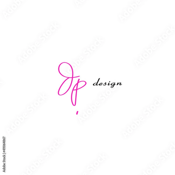Fototapeta dp initials design logo isolated white
