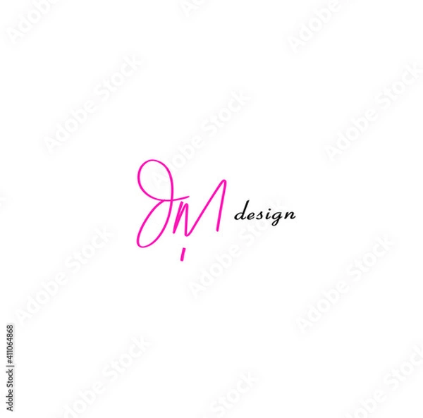 Fototapeta dM design logo initials isolatedwhite
