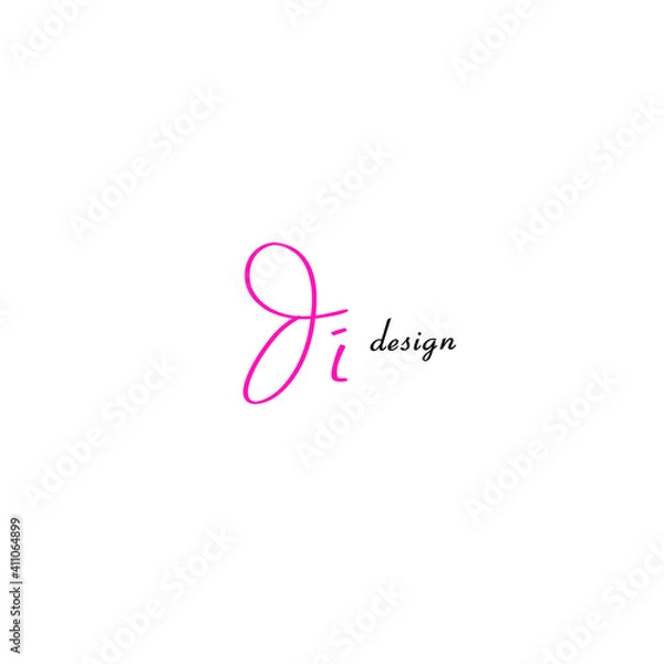 Fototapeta di design initials logo isolated white