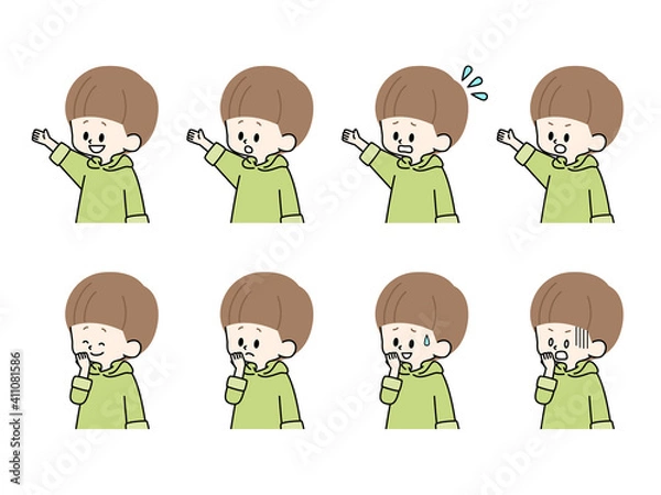Fototapeta 男の子の表情セット