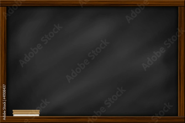 Obraz Chalkboard blackboard with frame and brush. Chalkboard texture e