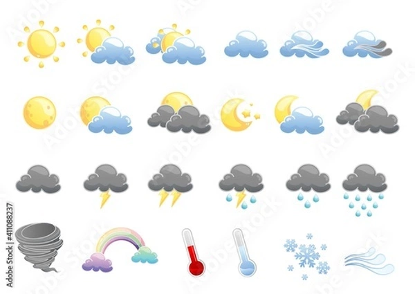 Obraz weather icon set