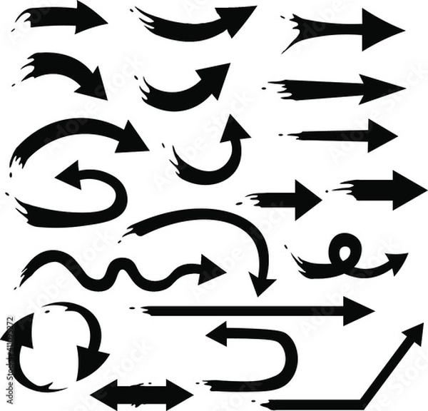 Fototapeta これは筆で描いた矢印のイラストです。