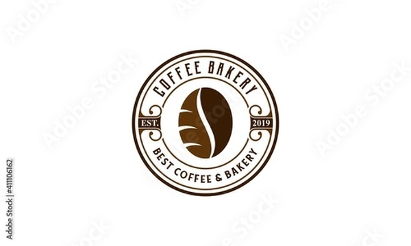 Obraz coffee bean and bakery logos that look delicious with a vintage concept