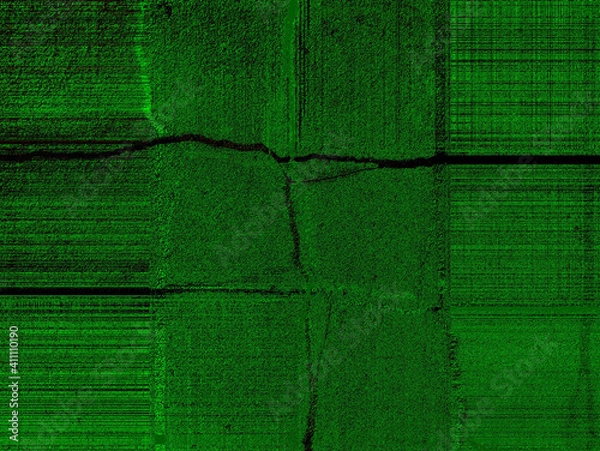 Fototapeta Green background with striking dark and light accents.