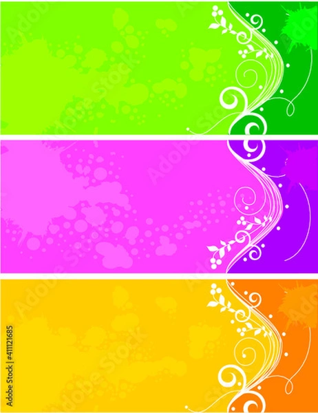 Fototapeta vector vintage floral design elements on gradient background