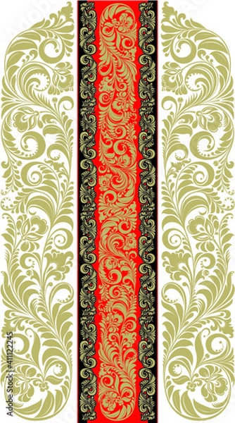 Fototapeta vector vintage floral design elements on gradient background