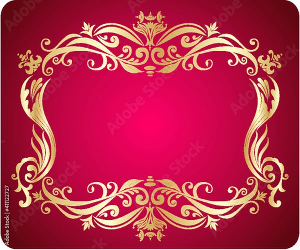 Fototapeta vector vintage floral design elements on gradient background