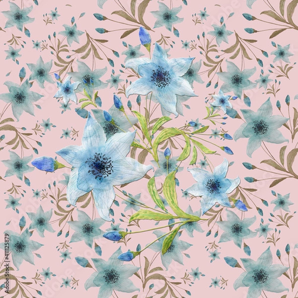Fototapeta seamless pattern abstracts floral composition