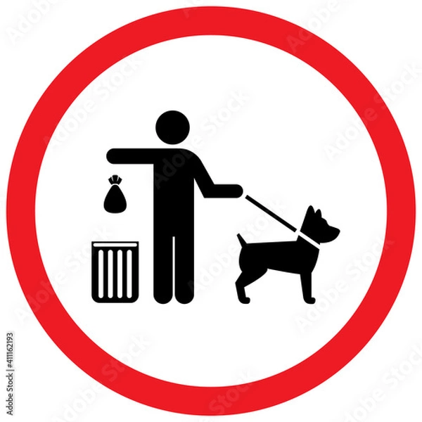 Fototapeta Clean after your dog sign. EPS10 vector illustration, CMYK redy to print.