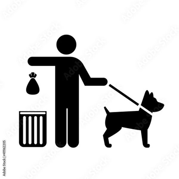 Fototapeta Clean after your dog sign. EPS10 vector illustration, CMYK redy to print.