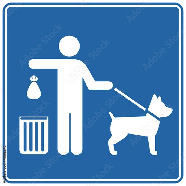 Fototapeta Clean after your dog sign. EPS10 vector illustration, CMYK redy to print.
