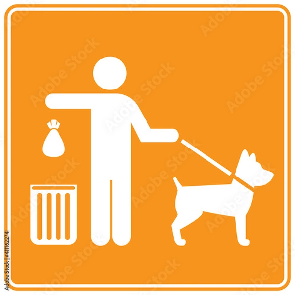 Fototapeta Clean after your dog sign. EPS10 vector illustration, CMYK redy to print.