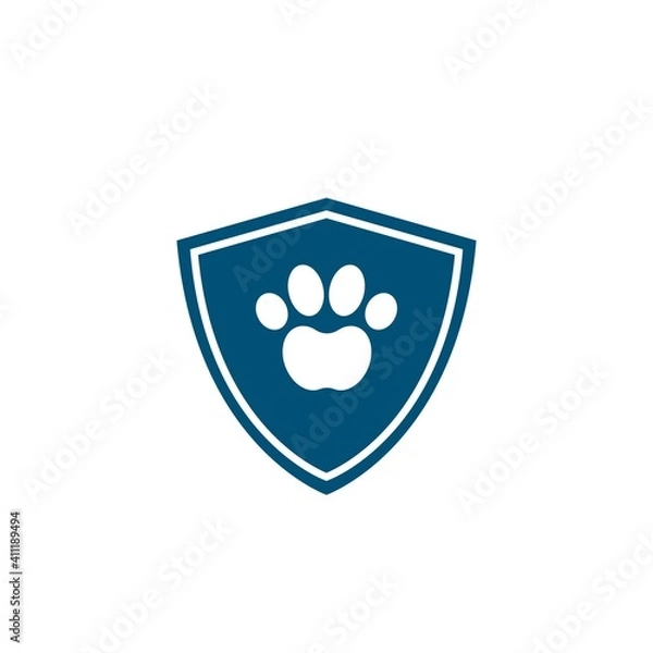 Fototapeta paw shield vector  icon of pet illustration design