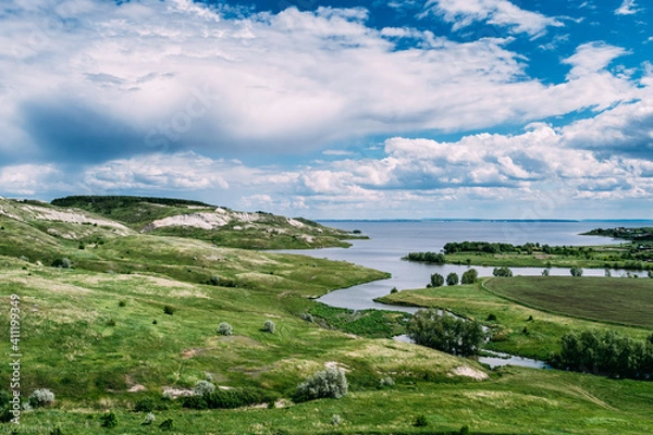 Obraz landscape with river and sky