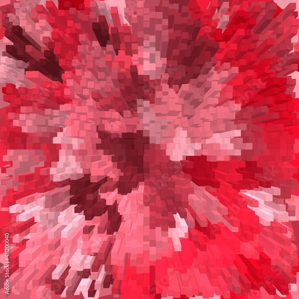 Obraz abstract red-pink background with volumetric cubes