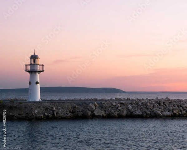 Obraz lighthouse at sunset
