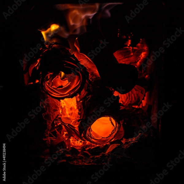 Obraz Smoldering paper rolls