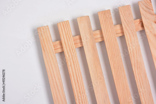 Fototapeta close up high angle view of mini wood pallet