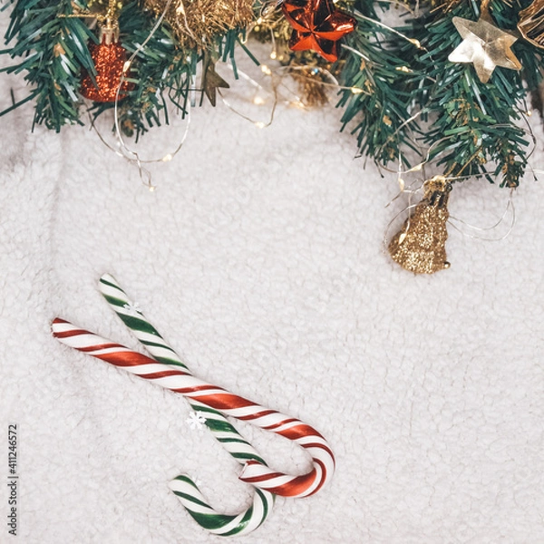 Obraz Christmas background with Christmas tree 