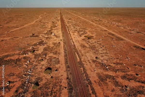 Fototapeta Indian-Pacific Railway across the Australian outback