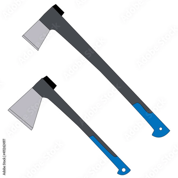 Fototapeta axe with long handle vector icon