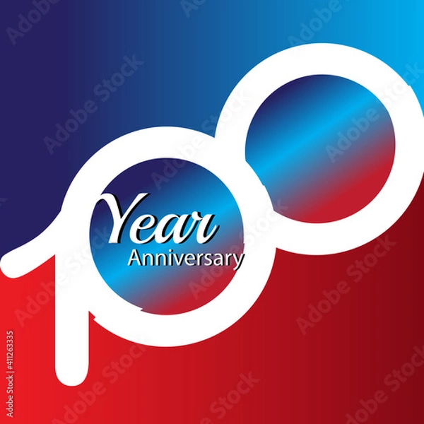 Fototapeta 100 Year Anniversary Logo Vector Template Design Illustration