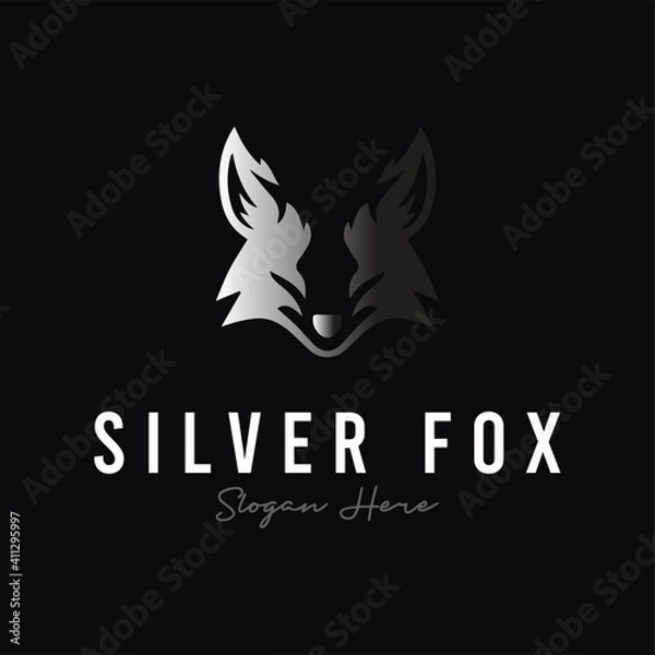 Obraz Silver fox logo design premium vector