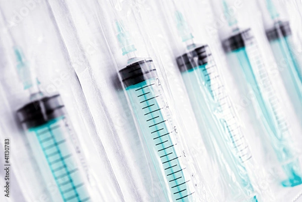 Fototapeta Plastic syringes.