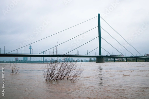 Obraz Oberkasseler Brücke Überflutung