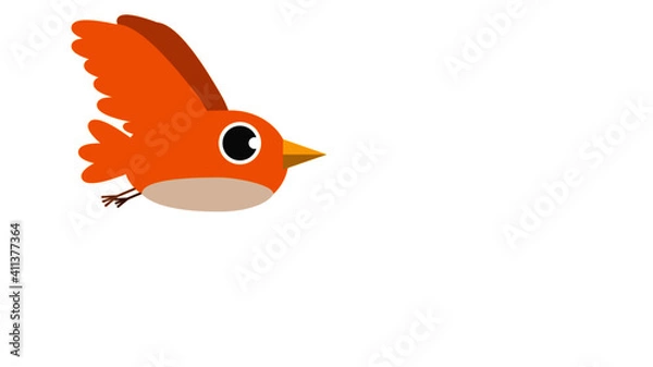 Obraz Bird Character flat simple design