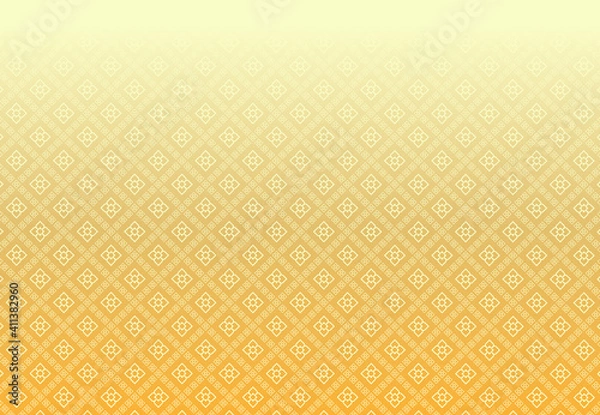 Fototapeta Golden Thai pattern on a white background, wall decoration pattern in Thai temples. vector illustration