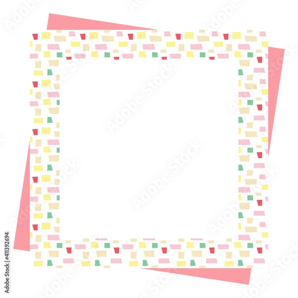 Fototapeta レンガ模様のスクエア型フレーム　レッド
タイトル変更