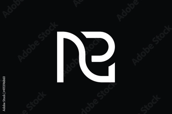 Fototapeta NR logo letter design on luxury background. RN logo monogram initials letter concept. NR icon logo design. RN elegant and Professional letter icon design on black background. N R RN NR