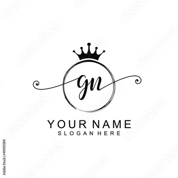 Obraz GN Initial handwriting logo template vector