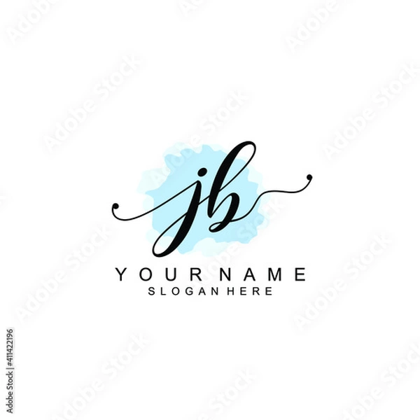 Fototapeta JB Initial handwriting logo template vector