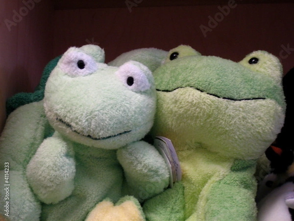Obraz Two green animal stuffed toys