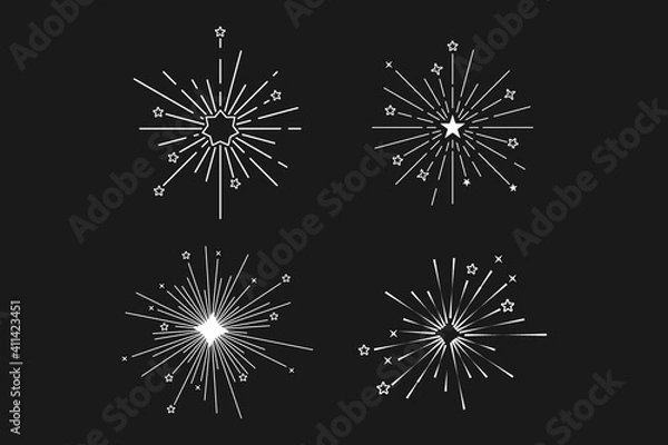 Fototapeta Sunburst set. Sunburst icon collection vector.Retro sunburst design.Big collection sunburst best quality. Vector illustration