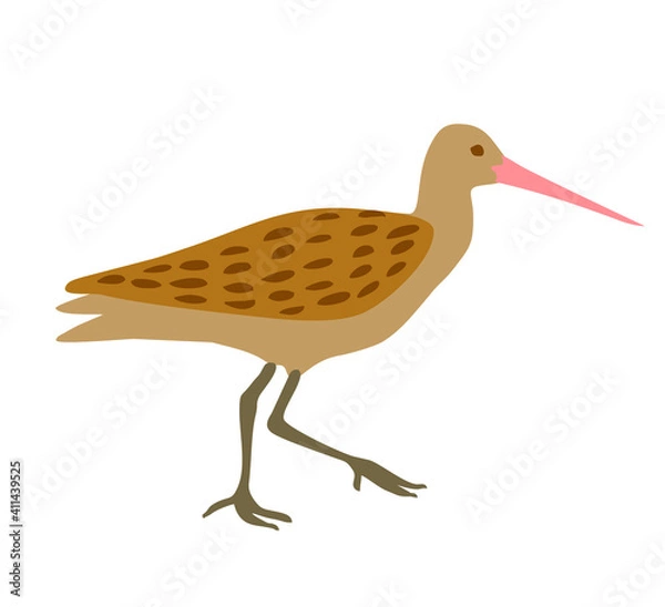 Fototapeta National Bird Day Vector Illustration. Image of a bird soaring in the sky. Silhouette of a bird. Feathers of a bird