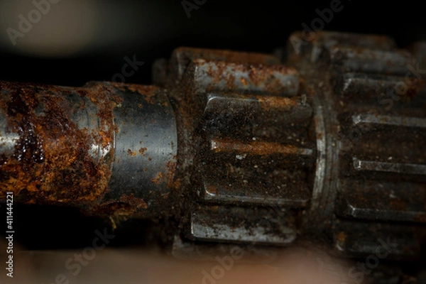 Obraz Old rusty car parts close up