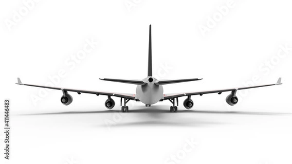 Fototapeta 3D rendering - back view airplane