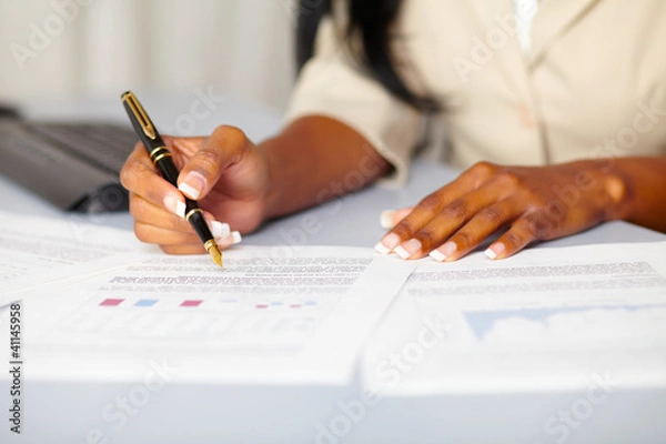 Obraz Young professional working on documents