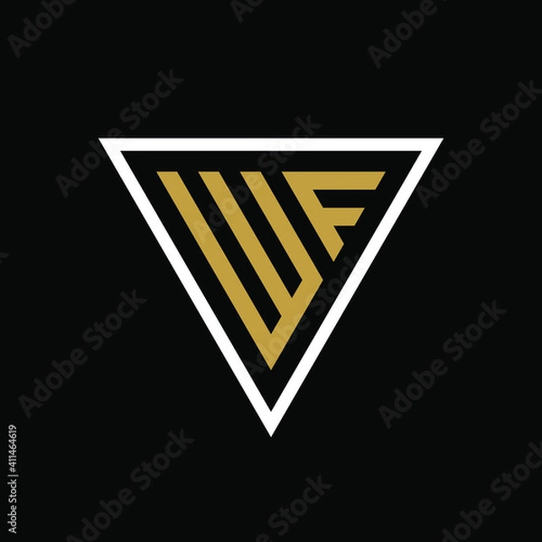 Obraz Initial letter WF triangle logo design