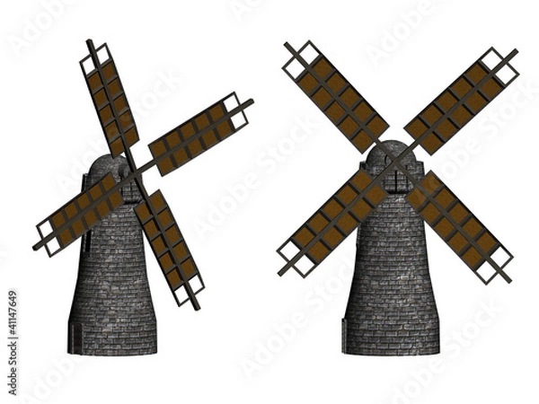 Obraz Windmills in 3d.