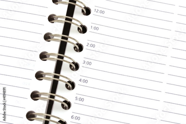 Obraz Daily appointments sheet - opened agenda background