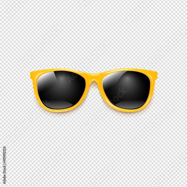 Fototapeta Yellow Sunglasses With Transparent Background With Gradient Mesh, Vector Illustration