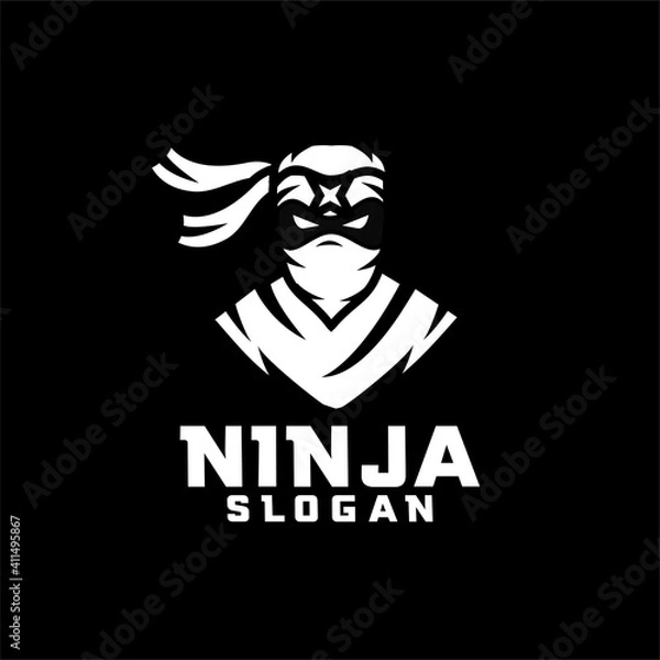 Obraz ninja vector mascot logo design illustration concept style for badge, emblem. Head Face ninja illustration for sport and esport team