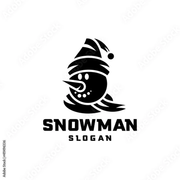 Obraz Snowman logo vector icon illustration design 